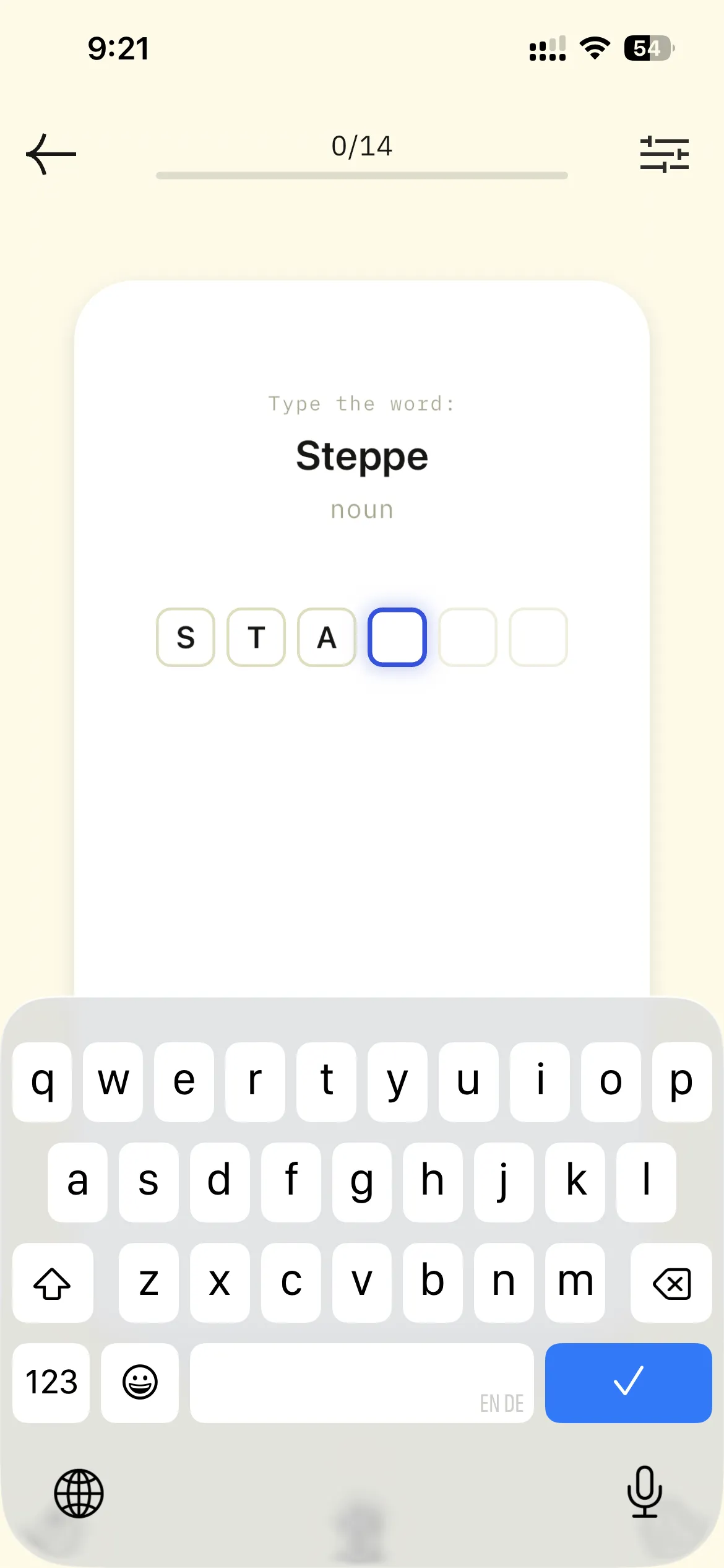 Karteto spelling practice